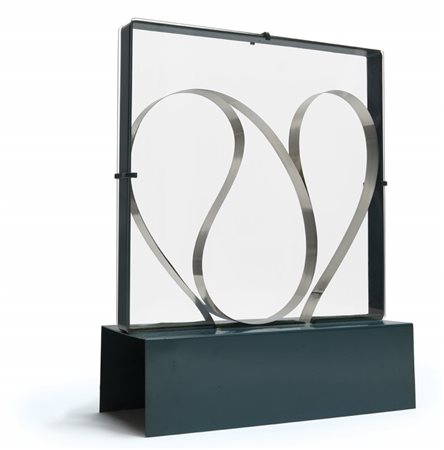 GIANNI COLOMBO (1937-1993) Strutturazione fluida metallo laccato, nastro...