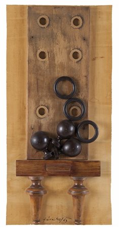 FARA LIBOR (1925-1988) Senza titolo 1969legno su tavola cm 79x59firmato e...