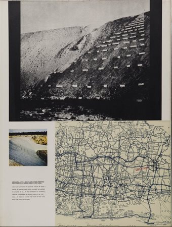 DENNIS OPPENHEIM (1938-) Landslide 1973collage cm 76,5x57trial proof firmato...