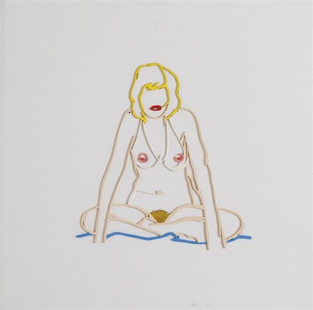 TOM WESSELMANN (1931-2004) Monica sitting cross-legged 1986-1990smalto su...