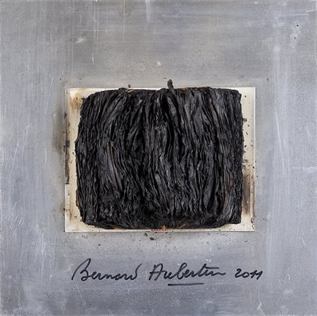 BERNARD AUBERTIN (1934-) Livre brulé 2011libro bruciato cm 40x40firmato e...