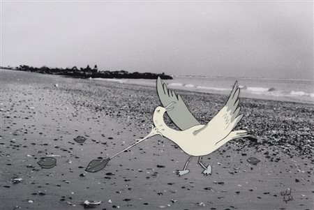 AGERBEEK RICHARD (1966-) Squirt 1992collage su fotografia cm 36x50firmato in...