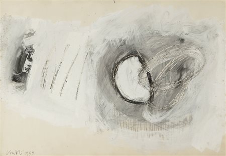 CLAUDIO CINTOLI (1935-1978) Senza titolo 1959tecnica mista su cartoncino cm...