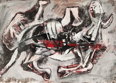 CLAUDIO CINTOLI (1935-1978) Senza titolo 1960tecnica mista su cartoncino cm...