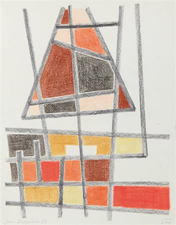 JEAN LEPPIEN (1910-1991) Lotto di otto disegniSenza titolo 1951matita su...