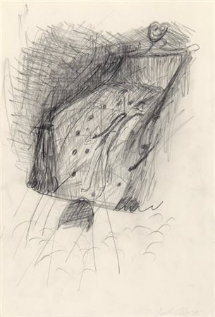 SANDRO CHIA (1946-) Senza titolo 1975(?)matita su carta cm 31x21firmato e...