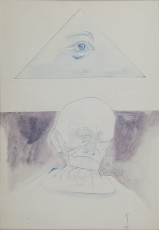 GIANNETTO FIESCHI (1921-2010) Senza titolo acquerello su carta cm...