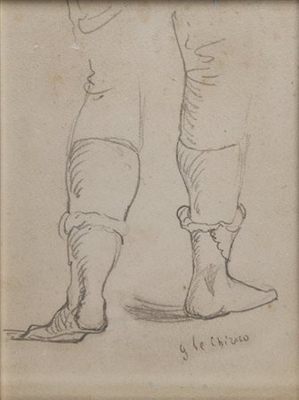 GIORGIO DE CHIRICO (1888-1978) Senza titolo matita su carta applicata su tela...