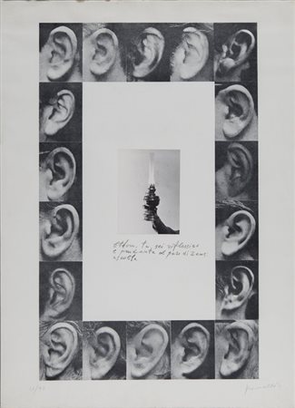 JANNIS KOUNELLIS (1936-) Ettore, tu sei riflessivo..serigrafia con foto cm...