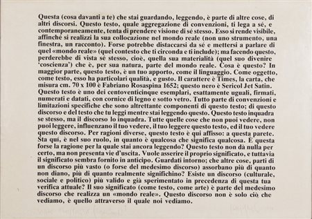 JOSEPH KOSUTH (1945-) Senza titolo 1978serigrafia su carta cm 70x100esemplare...