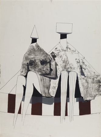 CHADWICK LYNN (1914-2003) Two seated figureslitografia cm 76x56Two seated...
