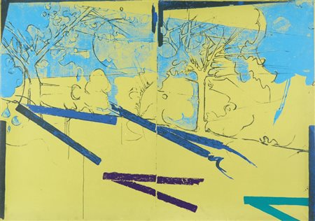 MARIO SCHIFANO (1934-1998) Paesaggio Anemico 1971-1972serigrafia su tela,...
