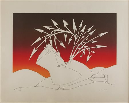 FOLON JEAN MICHEL (1934-2005) Senza titolo serigrafia su carta 74,5x93,5...