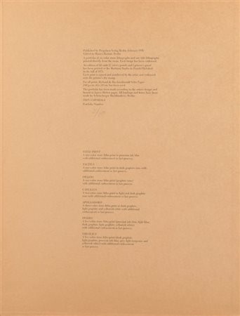 CY TWOMBLY (1928-) Six latin writers and poets 1976cartella di sei litografie...