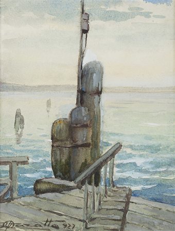 Ulderico Marotto (San Michele Extra 1890 - 1985) - "Lago di Garda. Sirmione....