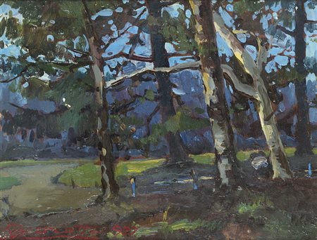 Ulderico Marotto (San Michele Extra 1890 - 1985) - "Milano. Nel parco" 1927...