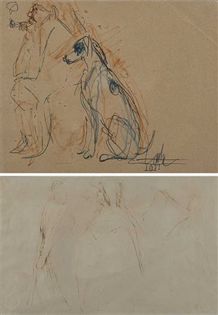 Cleto Tomba (Castel San Pietro 1898 - Bologna 1987) - "Studio per figure" e...