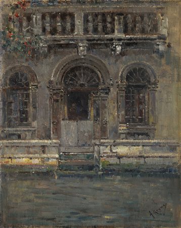 Antonio Reyna De Manescau (Corin (Spagna) 1859 - Roma 1937) - "Casa sul...