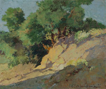 Carlo Domenici (Livorno 1898 - Portoferrario 1981) - "Campagna" 1940 olio su...
