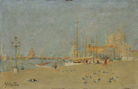 Raffaele Vitiello (Torre Annunziata 1875) - "Mattino. Venezia" olio su tavola...