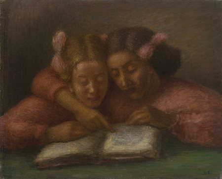 Ugo Bernasconi (Buenos Aires 1874 - Cantù 1960) - "Fanciulle che leggono"...