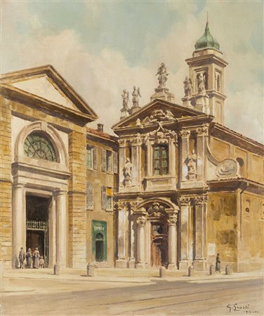 Giannino Grossi (Milano 1889 - 1969) - "Milano, Ospedale Fatebenefratelli e...