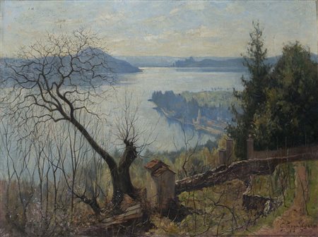 Giovanni Cappa Legora (Torino 1887 - Stresa 1980) - "Lago romantico. Sopra...
