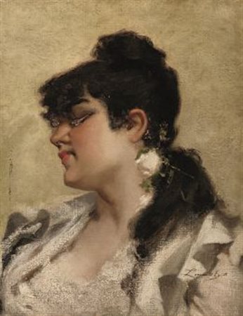 Egisto Lancerotto(Noale (Venezia) 1874 - Venezia 1916)RITRATTO FEMMINILEolio...