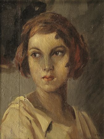 Ettore Tito (Castellammare Di Stabia (Napoli) 1859 - Venezia 1941) RITRATTO...