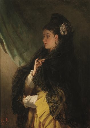 Scuola Inglese del sec. XIXRITRATTO DI SIGNORAolio su tela, cm 59x42siglato...