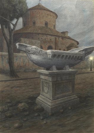Giovan Battista Crema(Ferrara 1883 - Roma 1964)SANTO STEFANO ROTONDO E LA...