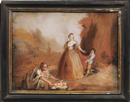 Scuola veneziana, sec. XVIII SCENE BIBLICHE coppia di dipinti ad olio su...