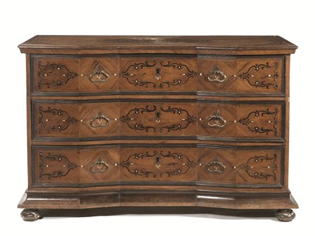 CASSETTONE, LOMBARDIA, FINE SECOLO XVIIin ciliegio con profili ebanizzati e...