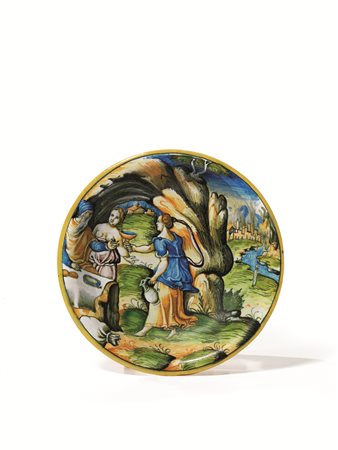 CIOTOLA, URBINO O AREA ADRIATICA, SECOLO XVI in maiolica raffigurante la...