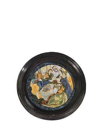 TONDO, CASTELLI, ULTIMO QUARTO DEL SECOLO XVIIIin maiolica dipinta in...