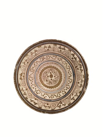 PIATTO, REGIONE CATALANA, PRIMA METÀ DEL XVIII SECOLOin maiolica dipinta a...