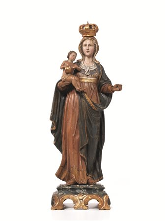 SCULTURA, MARCHE, SECOLO XVIIIIn legno intagliato e dipinto raffigurante...