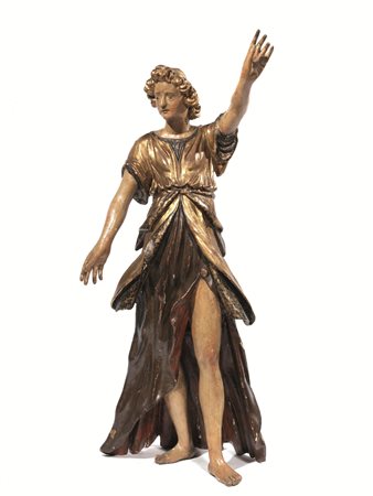 SCULTURA, ITALIA CENTRALE, SECOLO XVIIin legno intagliato e dipinto in...