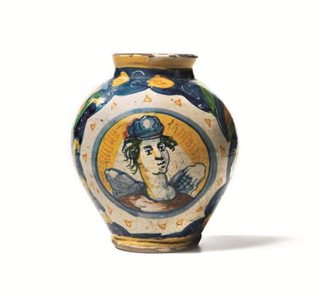 BOMBOLA, GERACI CALABRO, SECOLO XVIIin maiolica dipinta in policromia nei...