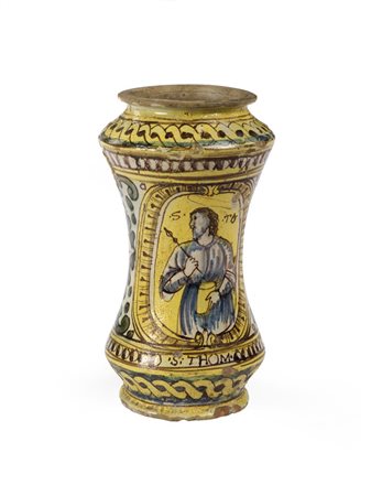 ALBARELLO, BURGIO, FINE SECOLO XVII-INIZI XVIIIin maiolica con interno e...