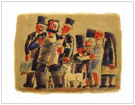 FRANZ BORGHESE Roma 1941 – Roma 2005 Senza titolo Litografia a colori...