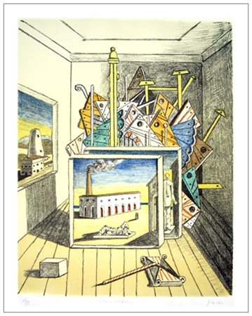 GIORGIO DE CHIRICO Volos (Grecia) 1888 – Roma 1978 Interno metafisico 1970...
