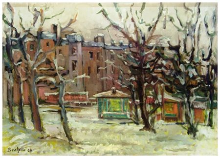 CORRADO BECHELLI Filettole 1932 Parigi, Rue Abel 1968 Olio su tela 50 x 70....