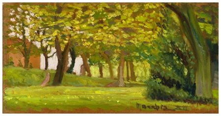 SANTI MACCHIA Pisa 1884 – Pisa 1964 Le Piagge lungo l’Arno 1934 Olio su...