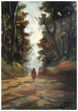 DOMENICO SELOSKI Napoli 1924 – Livorno 1981 Senza titolo Olio su faesite 50 x...