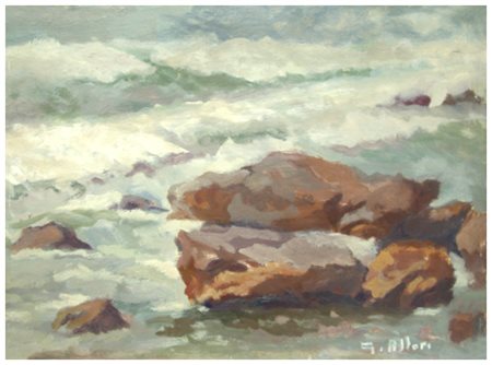 GIULIO ALLORI Livorno 1894 – Livorno 1966 Senza titolo Olio su cartone...
