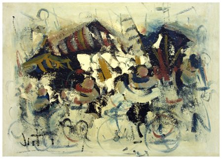 ALVARO DANTI Livorno 1911 – Livorno 1985 Senza titolo Olio su masonite 35 x...