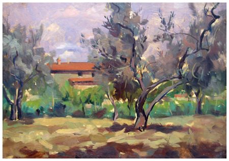 GIORGIO LUXARDO Livorno 1937 Senza titolo 1961 Olio su tavola 20 x 28. Firma...