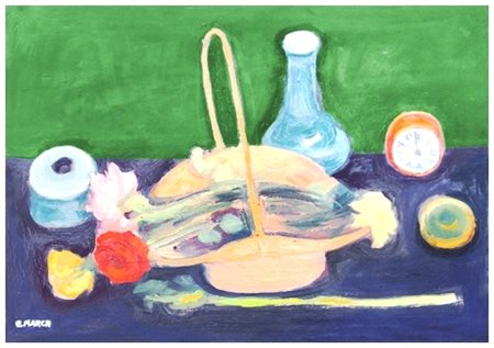 GIOVANNI MARCH Tunisi (Tunisia) 1894 – Livorno 1974 Fiori 1972 Olio su tela...