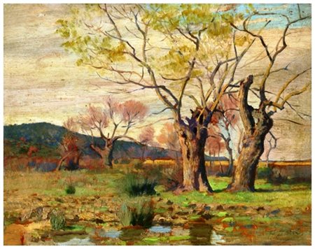 EUGENIO CECCONI Livorno 1842 – Firenze 1903 Senza titolo Olio su tavola 21,4...